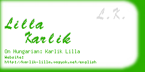 lilla karlik business card